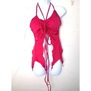 Cider Halter Top Size Medium Asymmetrical Hem Fairy Grunge Indie Sleaze Boho‎